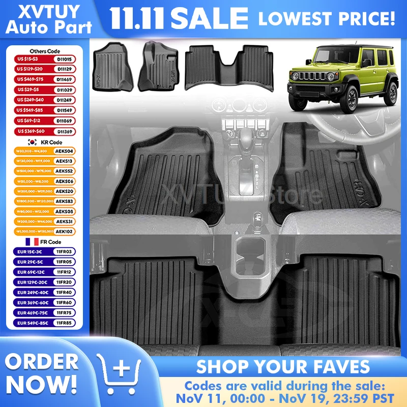 

For Suzuki Jimny 2023 2024 Car Rear Trunk Mats 5-door Automatic Version Lleft-hand Drive Floor Foot Pads Cargo Boot Liner Tray
