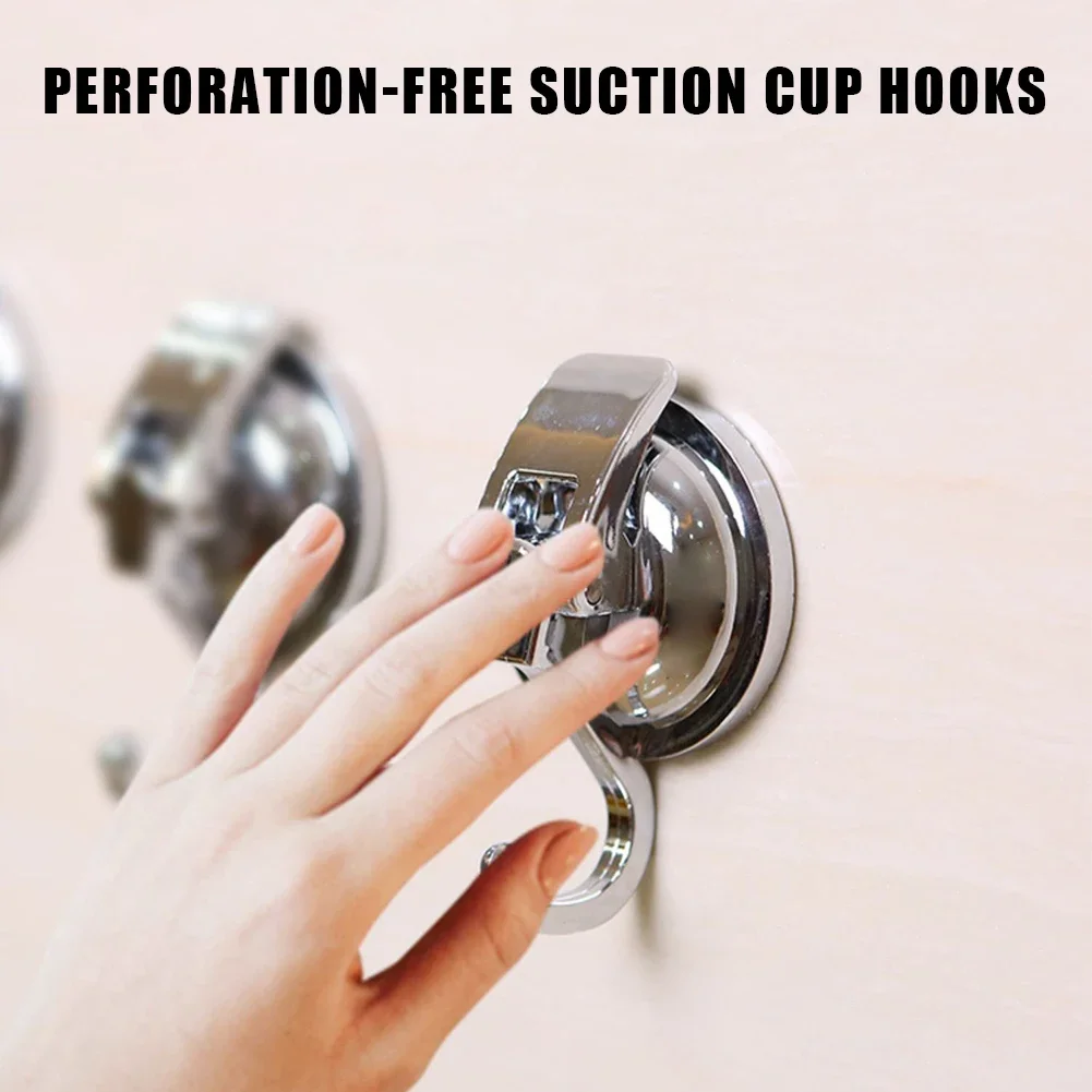 2/4/6pcs Heavy Duty Vacuum Suction Cup Hooks Reusable Towel Hooks Removable Wreath Hanger for Bathroom Kitchen