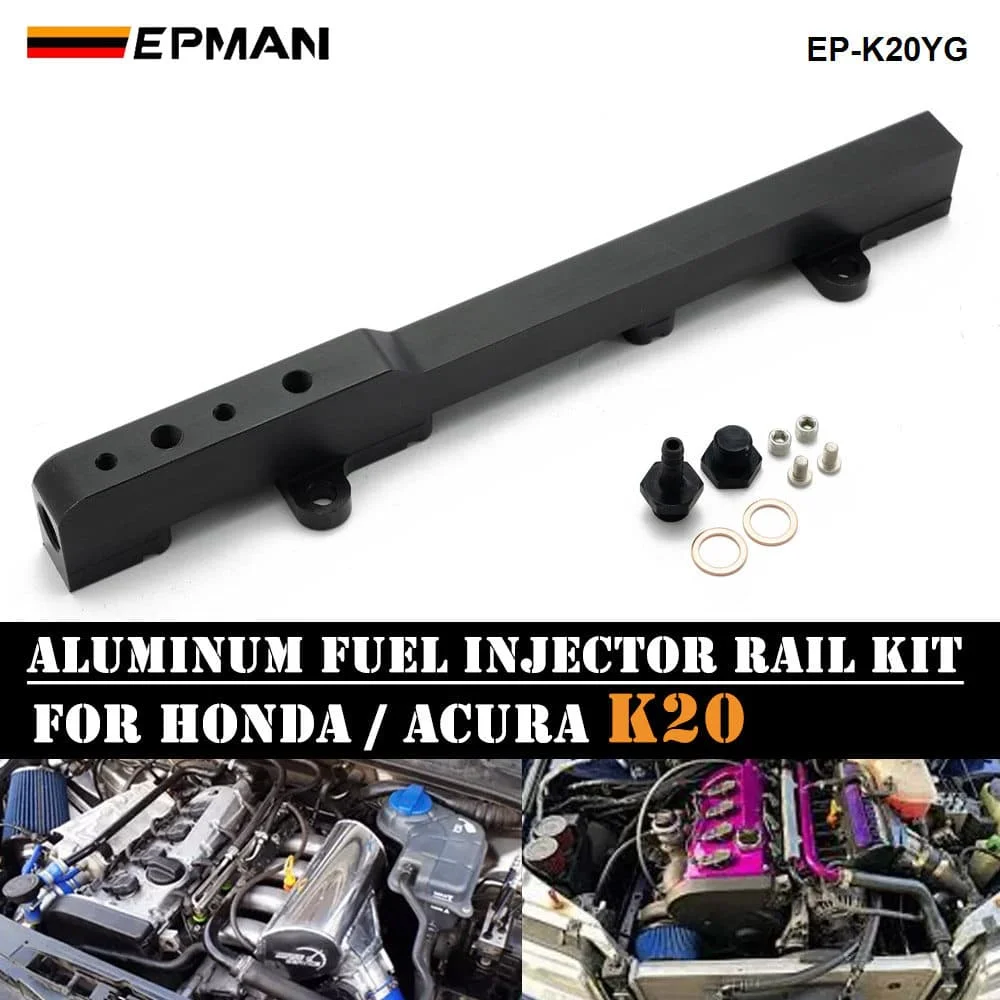 

EPMAN For Honda K-Series K20 DC5 EP3 Jdm Race Billet Aluminum High Flow Fuel Rail Assembly EP-K20YG