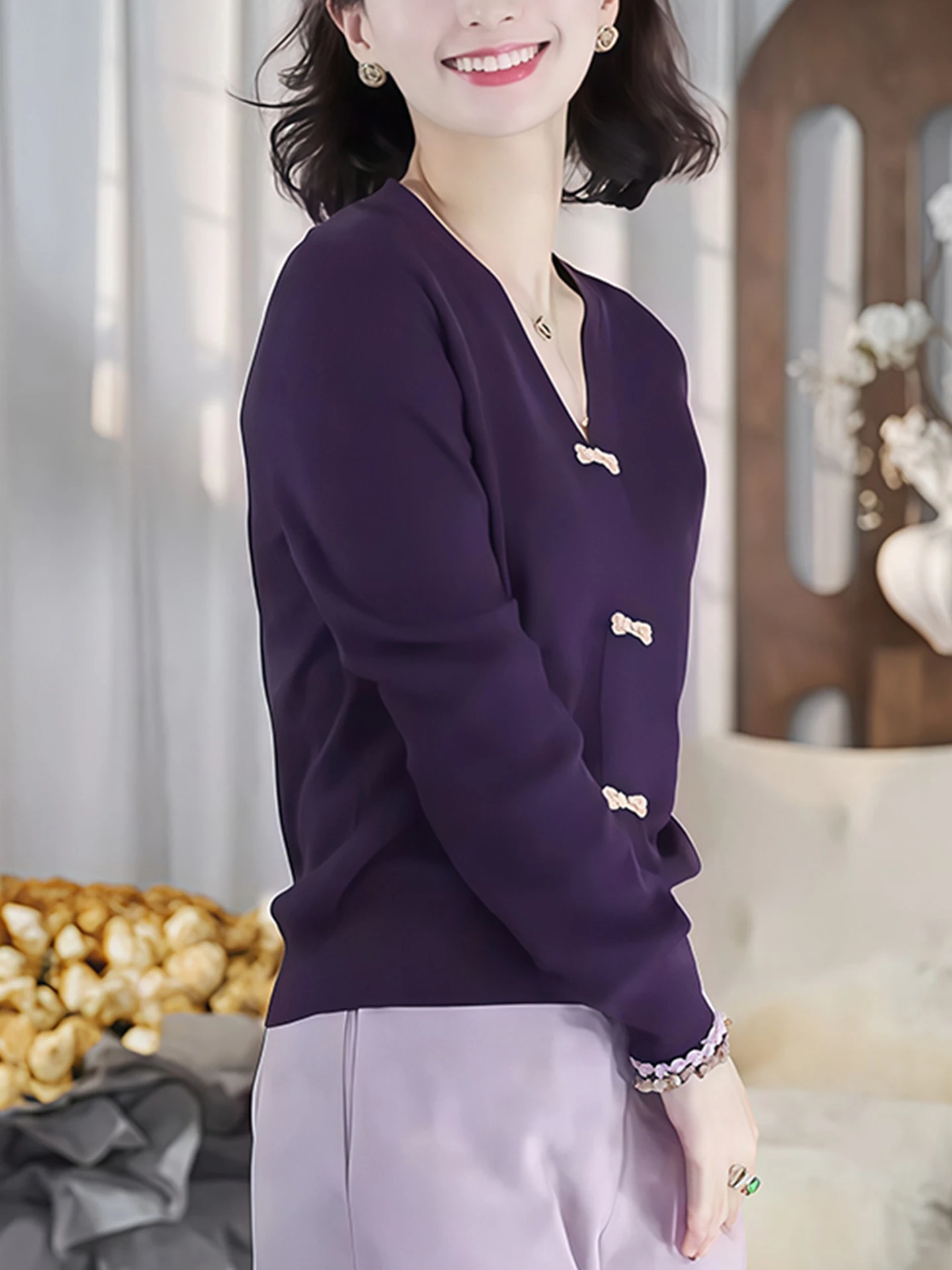 Ele سترة محبوكة غير رسمية طويلة Sve للنساء Faion فريدة من نوعها Sli الخريف أعلى مريحة الكورية Sle قطع مستقيمة