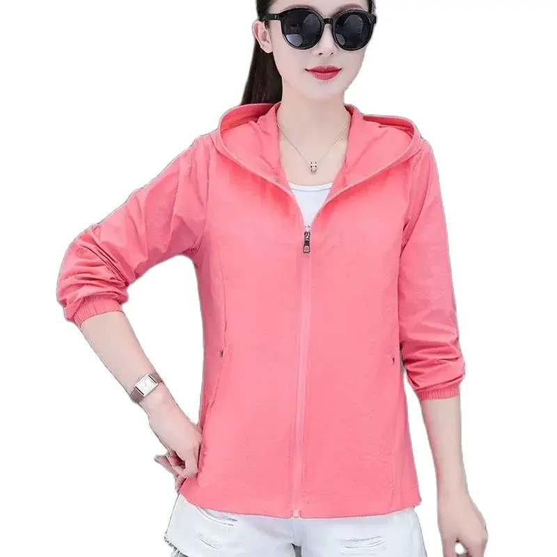 Woman Sun Protection Clothing Female Jackets Summer Ladies Thin Long Sleeve Outdoor Sports Hooded Protect Windbreakers Coats