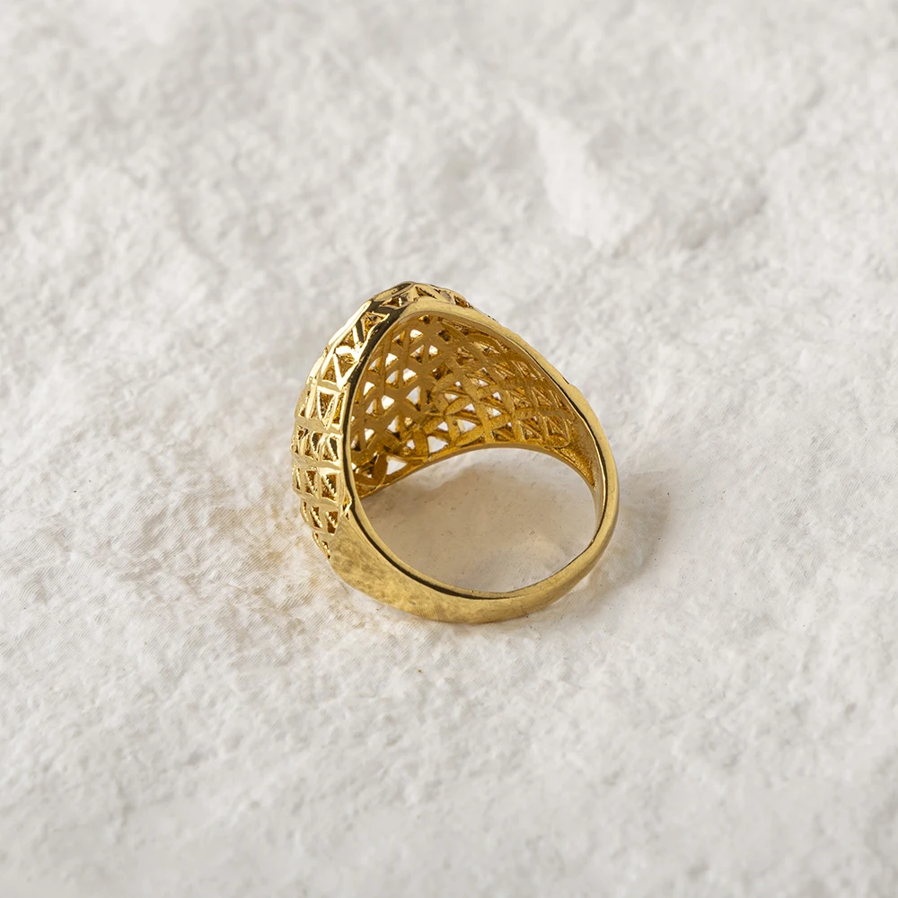 LUIZADA Vintage Türkische Fingerringe Frauen Runde Kristall Caesar Ring Gold Farbe Ethnische Hochzeit Schmuck Ring – Detail 7