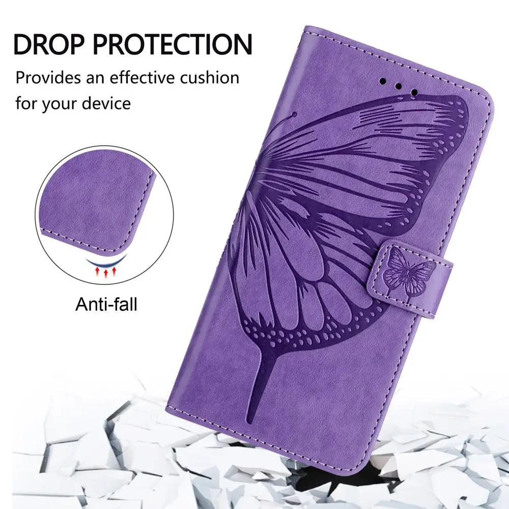 T-Mobile Revvl 6 5G Flip Case for TCL 50 XE XL 40 SE 502 501 403 405 406 408 30 201 306 305 30V 30T Case Butterfly Leather Cover