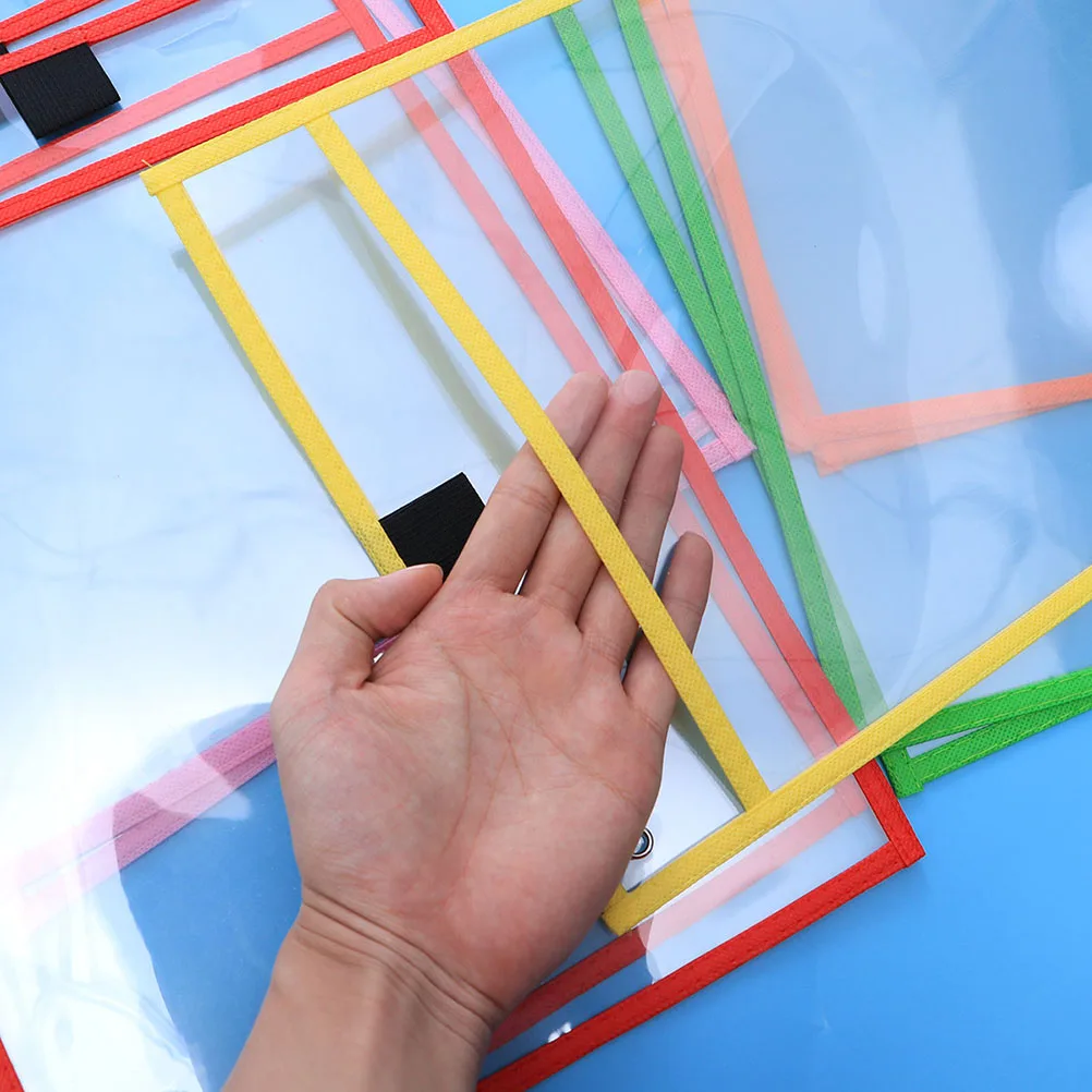 

24pcs Erase Bag Write Wipe Pockets Resuable PVC Transparent Sleeves Child Waterproof Resuable Pockets File Folder