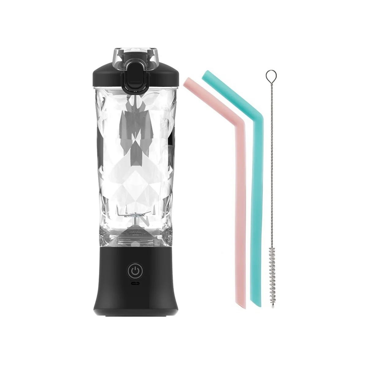 Portable Blender, Personal Size Blender for Shakes and Smoothies with 6 Blades Mini Blender for Kitchen,Travel Black