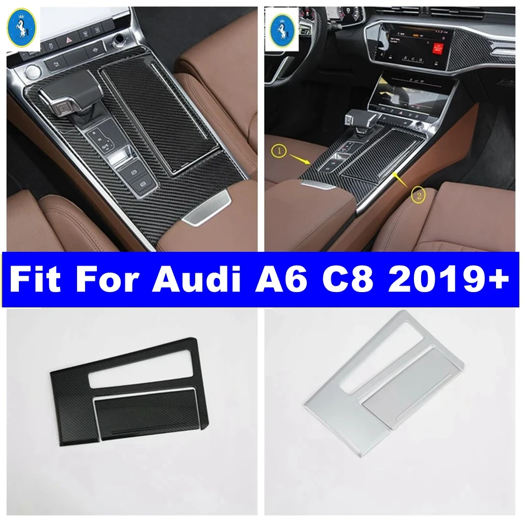 

Fit For Audi A6 C8 2019 - 2023 Matte / Carbon Fiber Look Central Control Shift Gear Box Panel Decoration Cover Trim Accessories