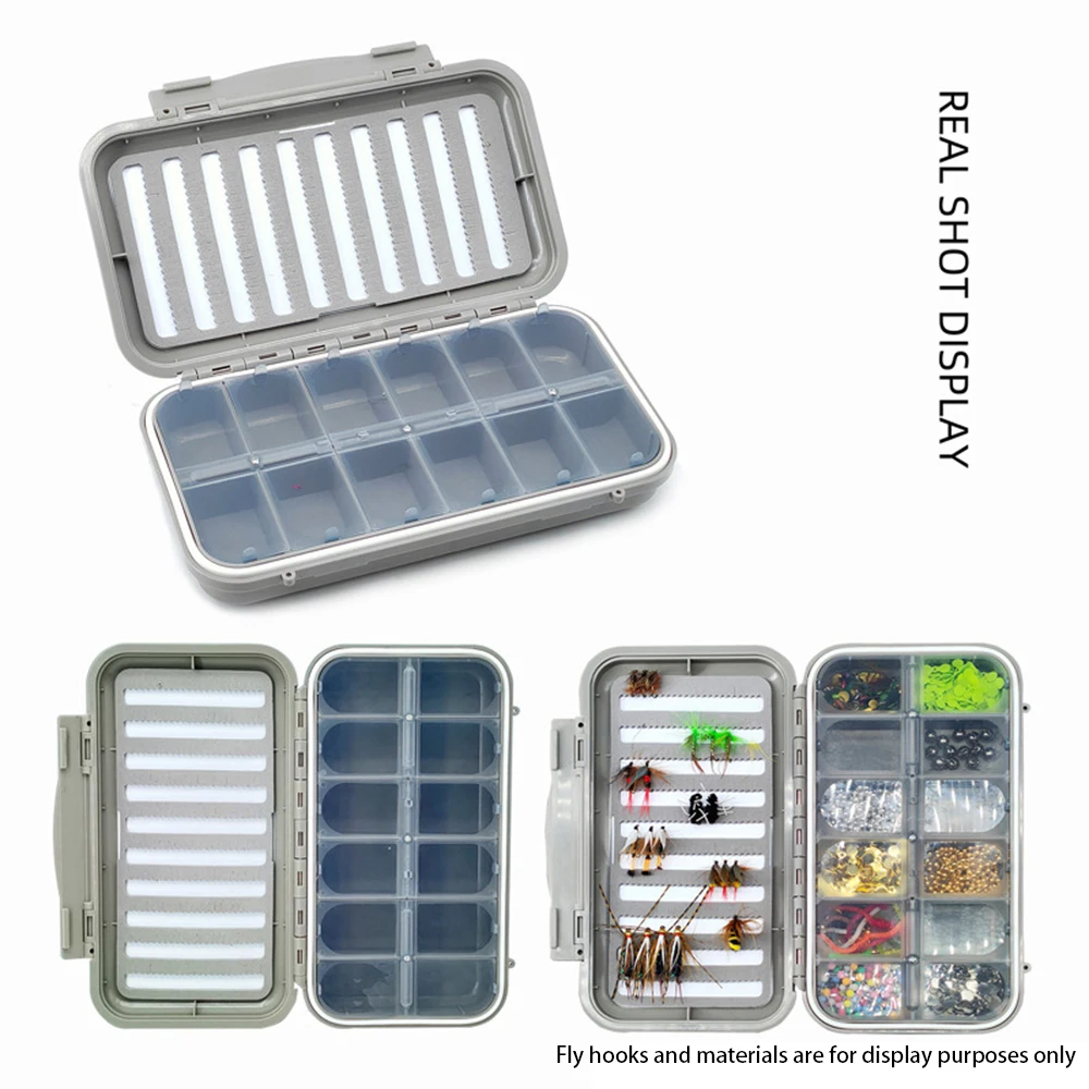 

Fly Fishing Box Easy Grip Foam&Slit Foam Flies Case With Multiple Compartments & Transparent Lids Fishing Tackle Organize Box
