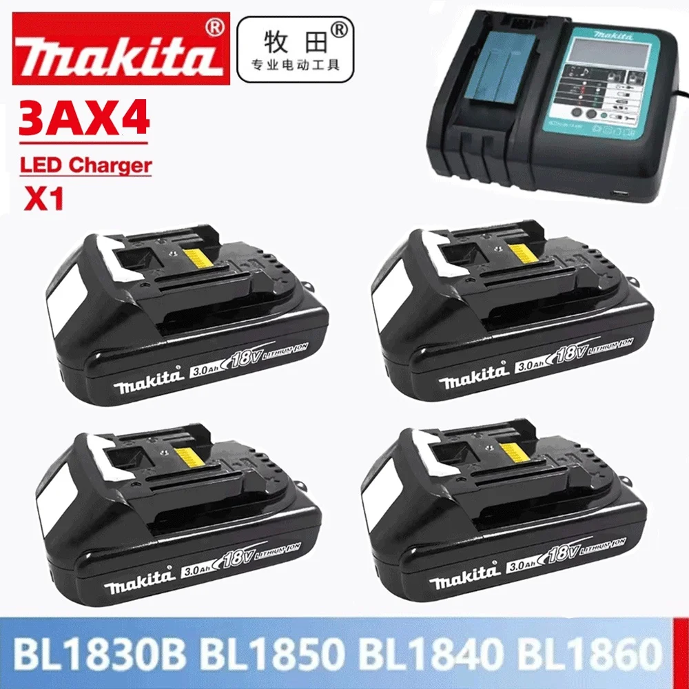 

Makita Original 18V 3Ah Li-Ion Rechargeable Battery 18v drill Replacement Batteries BL1830 BL1840 BL1850 BL1860B 2025