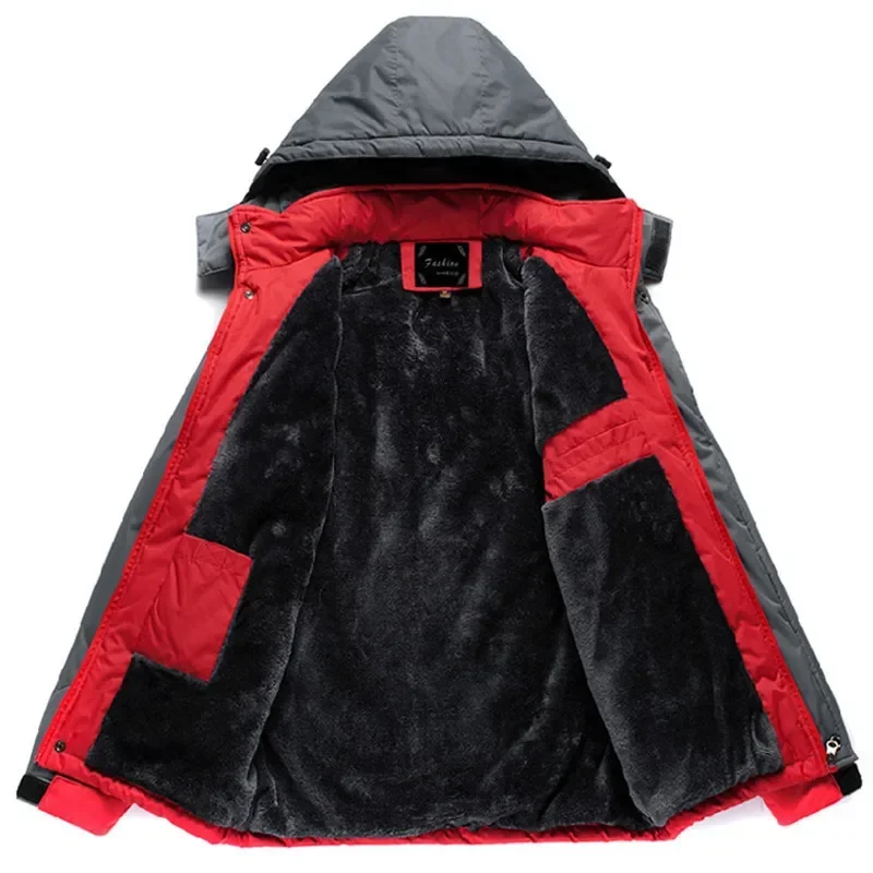 2023 Men Winter Thick Velvet Windproof Down Coat High Quality Male Waterproof Jacket