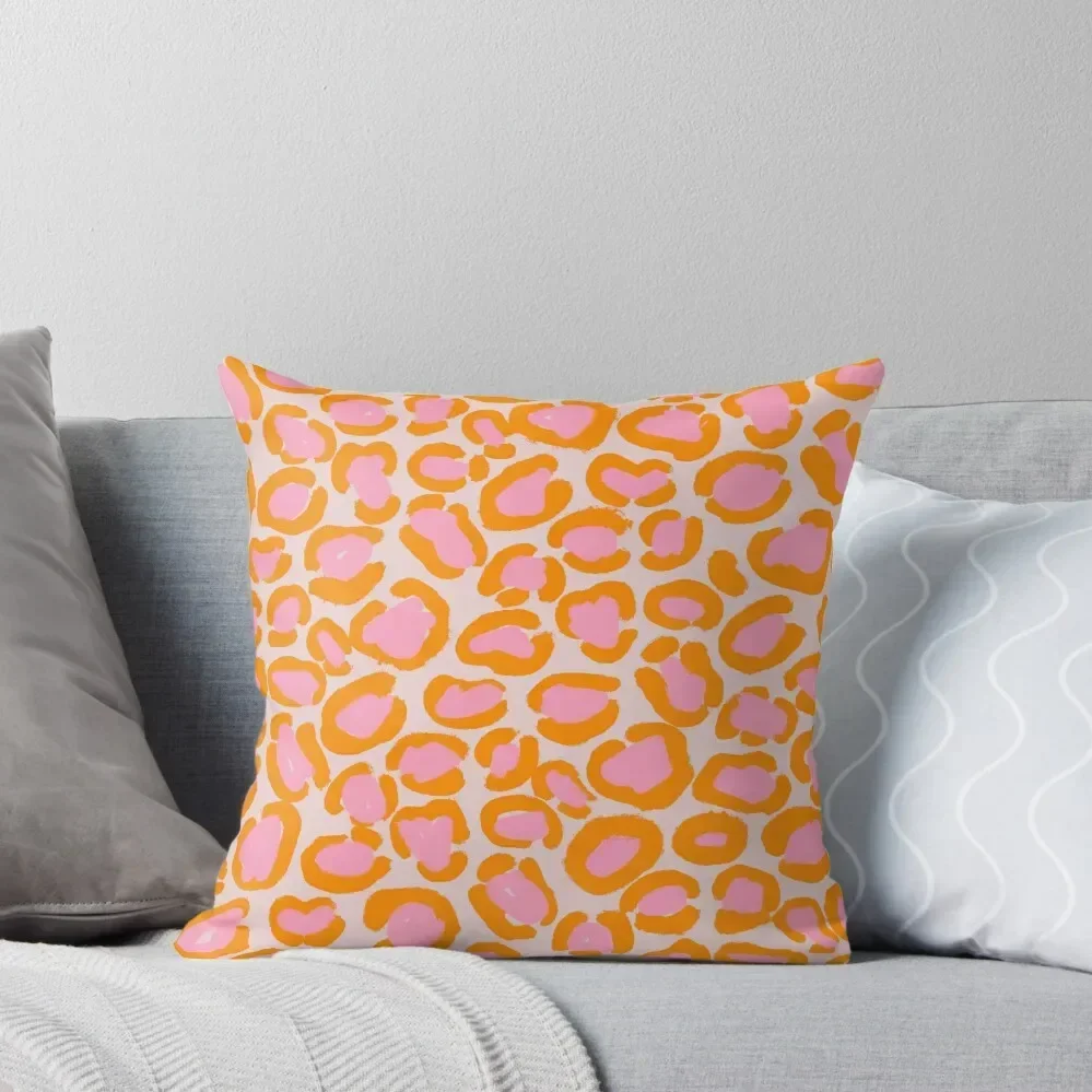 

Orange print cheetah / leopard Throw Pillow Throw Pillow covers for pillows pillow