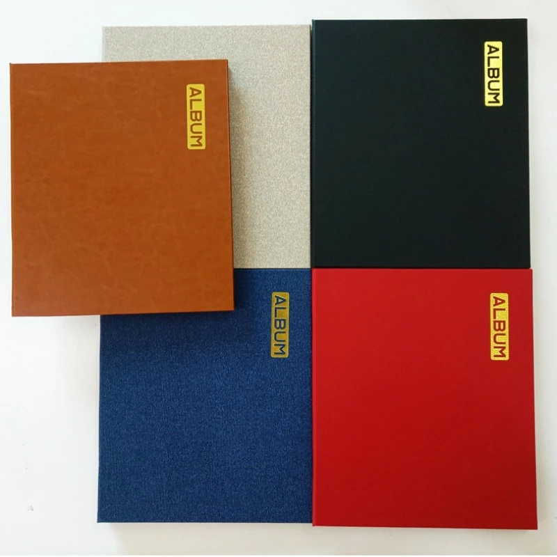 A4 Personalized Leather Cover Self-Stick Laminated Pages DIY Scrapbook Family Keepsake