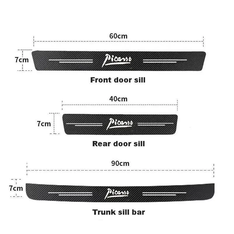 Carbon Fiber Car Sticker Car Door Trunk Protective Strip Anti Scratch Decal For Citroen picasso C4 C3 XSARA GRAND