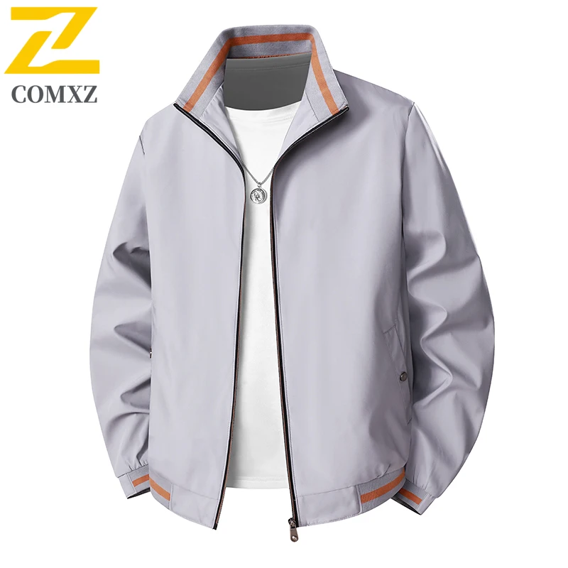 

COMXZ Мужская одежда больших размеров, осенняя новая ветрозащитная водонепроницаемая универсальная модная повседневная уличная куртка с отложным воротником высокого качества
