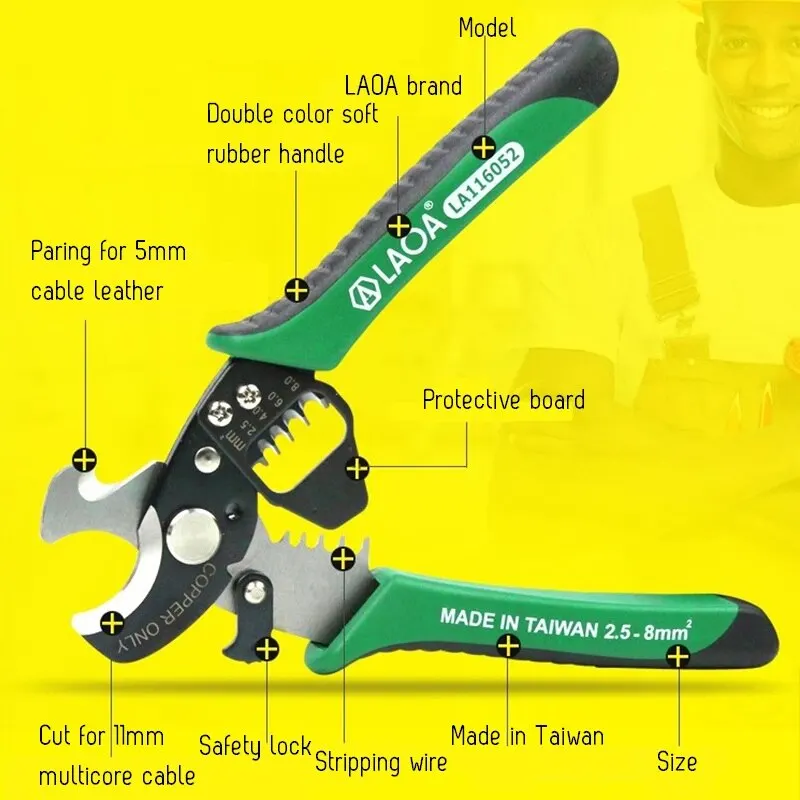 LAOA 3-in-1 Multifunctional Cable Stripper Cutter Electrician's Knife Wire Pliers Hand Tools