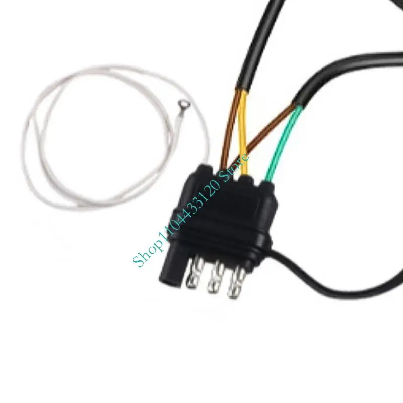 0XXD 4 Pin 5 Wire 26Ft Trailer Wiring Harness with 4 Flat Connector Color Coded Wires