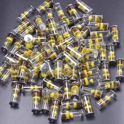 10pcs/Lot Bottle Resin Yellow Flower Pendant DIY Jewelry Making Keychain Earrings Keepsake Plant Charm Pendant Handmade Material