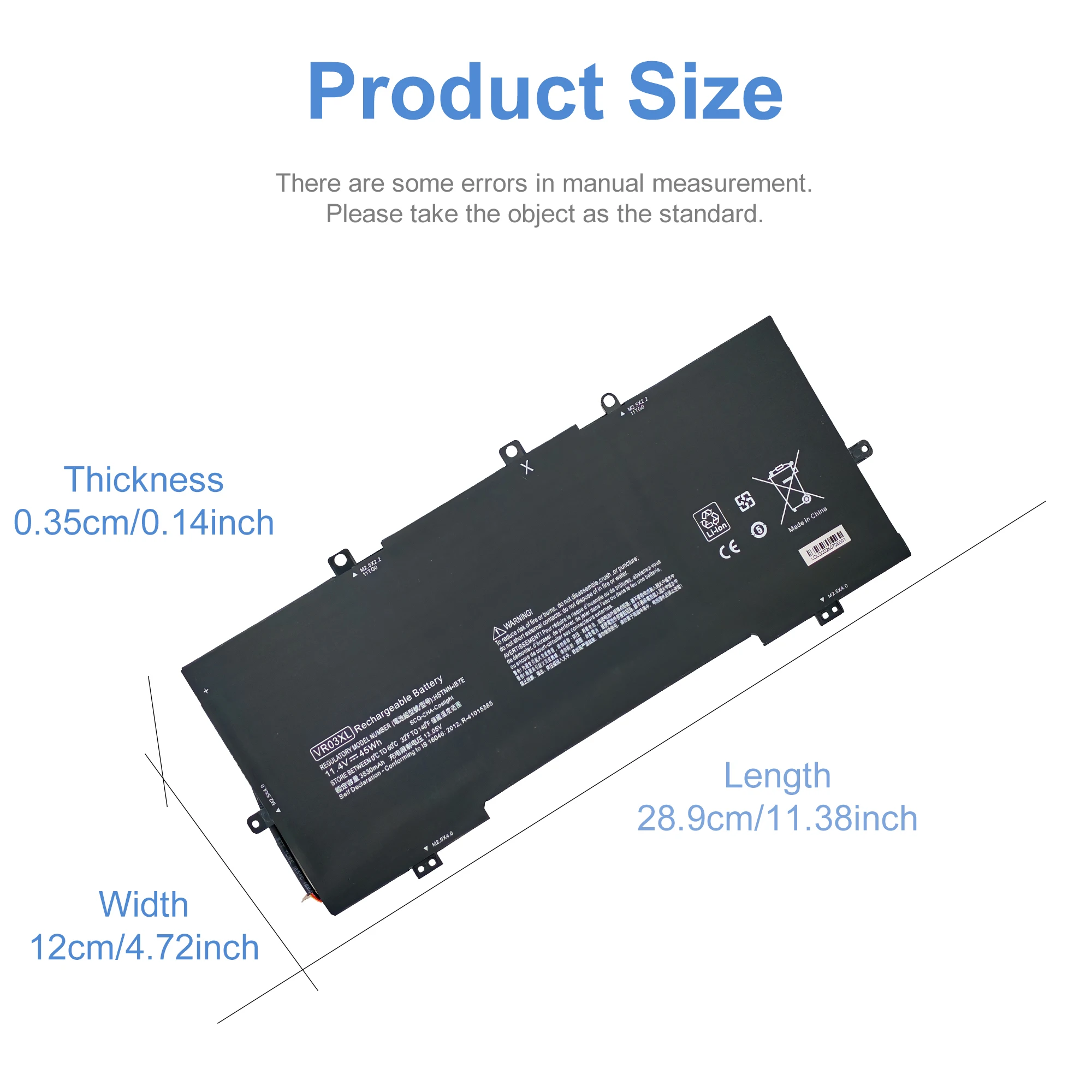LOLG VR03XL batería del ordenador portátil para HP Envy 13-D051TU D056TU 816497-1C1 HSTNN-IB7E TPN-C120 1 45Wh 11,4 V