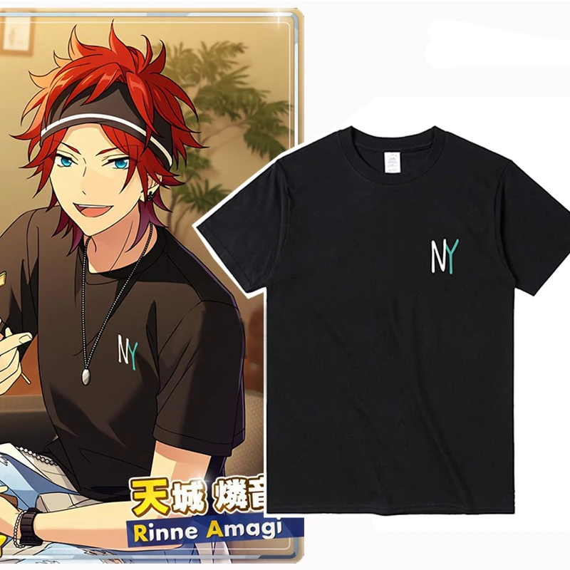 Anime Ensemble Stars Music Sena Izumi Sazanami Jun Men Women T-shirt Cosplay Costume T shirt Summer Casual Short Sleeve Tee Tops