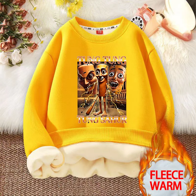Italian Brainrot Animal Round-neck Sweatshirt Cappuccino Assassino Lamb Fleece Pullover Hoodies Sahur Anime Cartoons Clothes Top