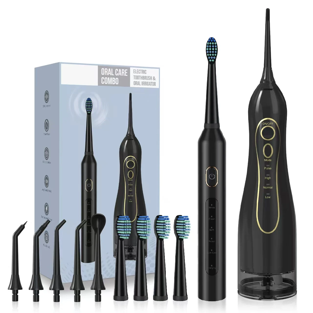 Custom Water Flosser Teeth Cleaning with Rechargeable Electric Toothbrush IPX7 Oral Irrigator Electric Brush Teeth