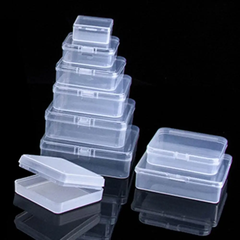 PP Square Storage Case Collection Box Jewelry Storage Case  Business Card Holder Plastic Storage Case Small Boxes