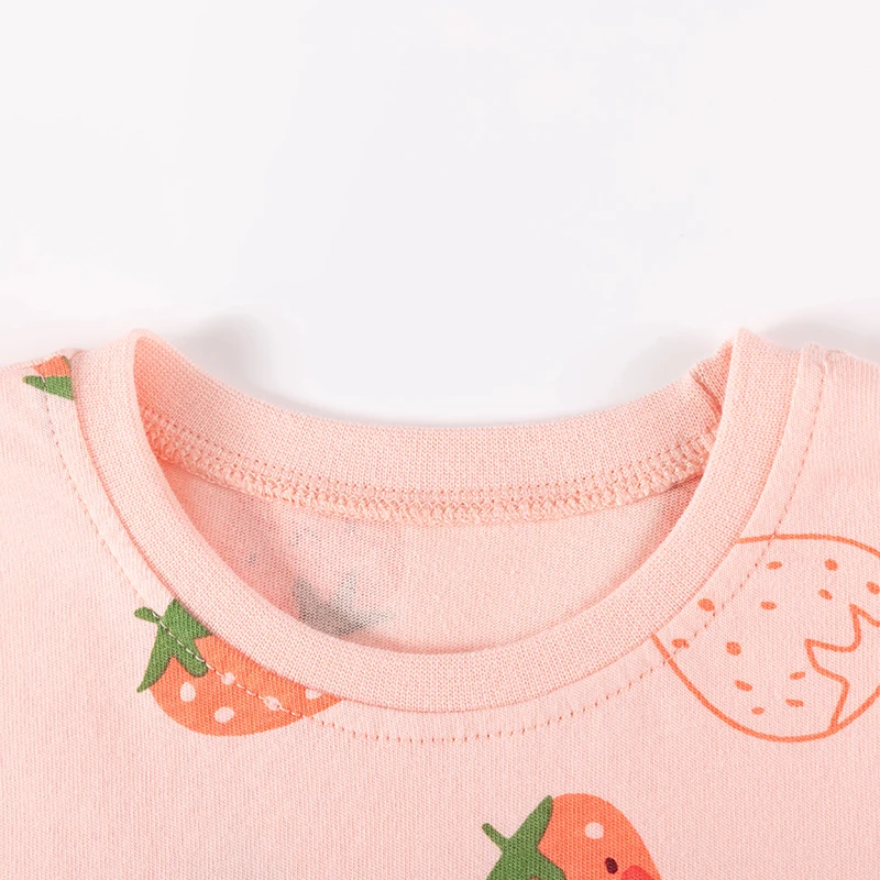 Little maven Kinderkleidung Baby Mädchen Kinderkleidung Herbst 2026 Cartoon Erdbeer Langarm T-Shirt Frühling Baumwoll-Oberteile – Detail 4