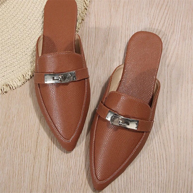 2024 Spring and Summer New Style Fashionable, Comfortable, Casual, Simple and Versatile Flat Shoes, Wear-resistant Lazy Sandals