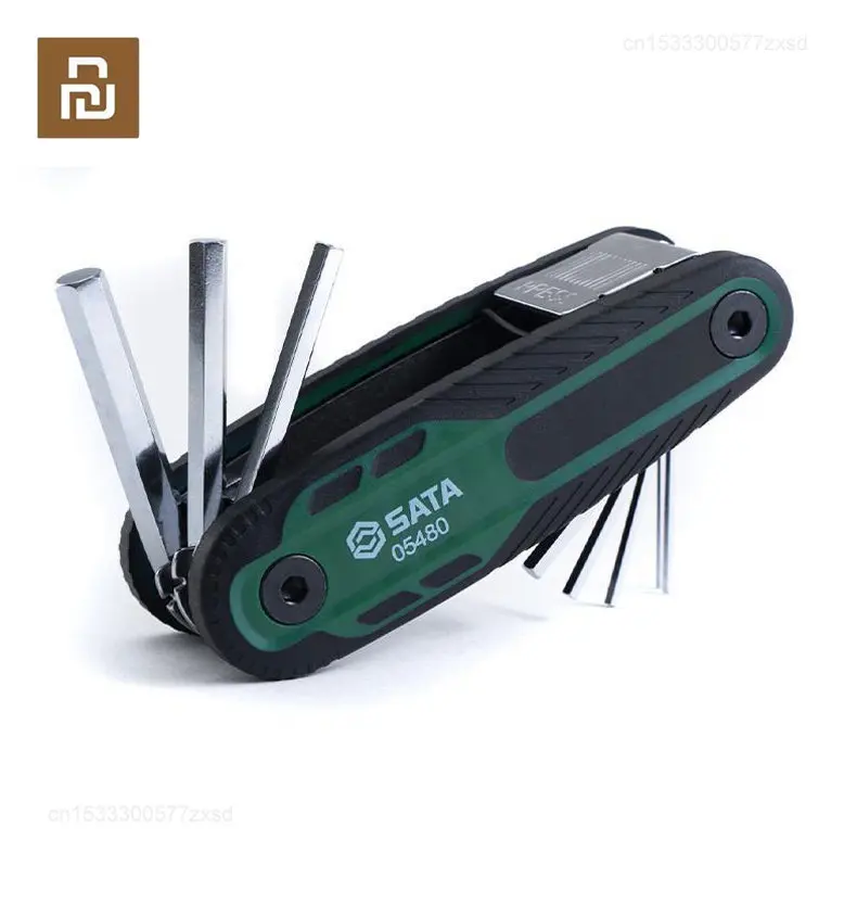 Youpin SATA Folding Hexagon Spanner Hex Wrench Tool 3/4/5/6/8mm Screwdriver Set Multifunctional Allen Key Set 6 Angle Hand Tools