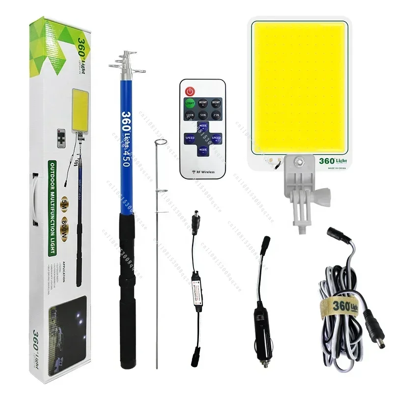 Outdoor Telescopic Rod DC 12V LED Fishing Rod Portable Camping Light for Picnic Camping Light