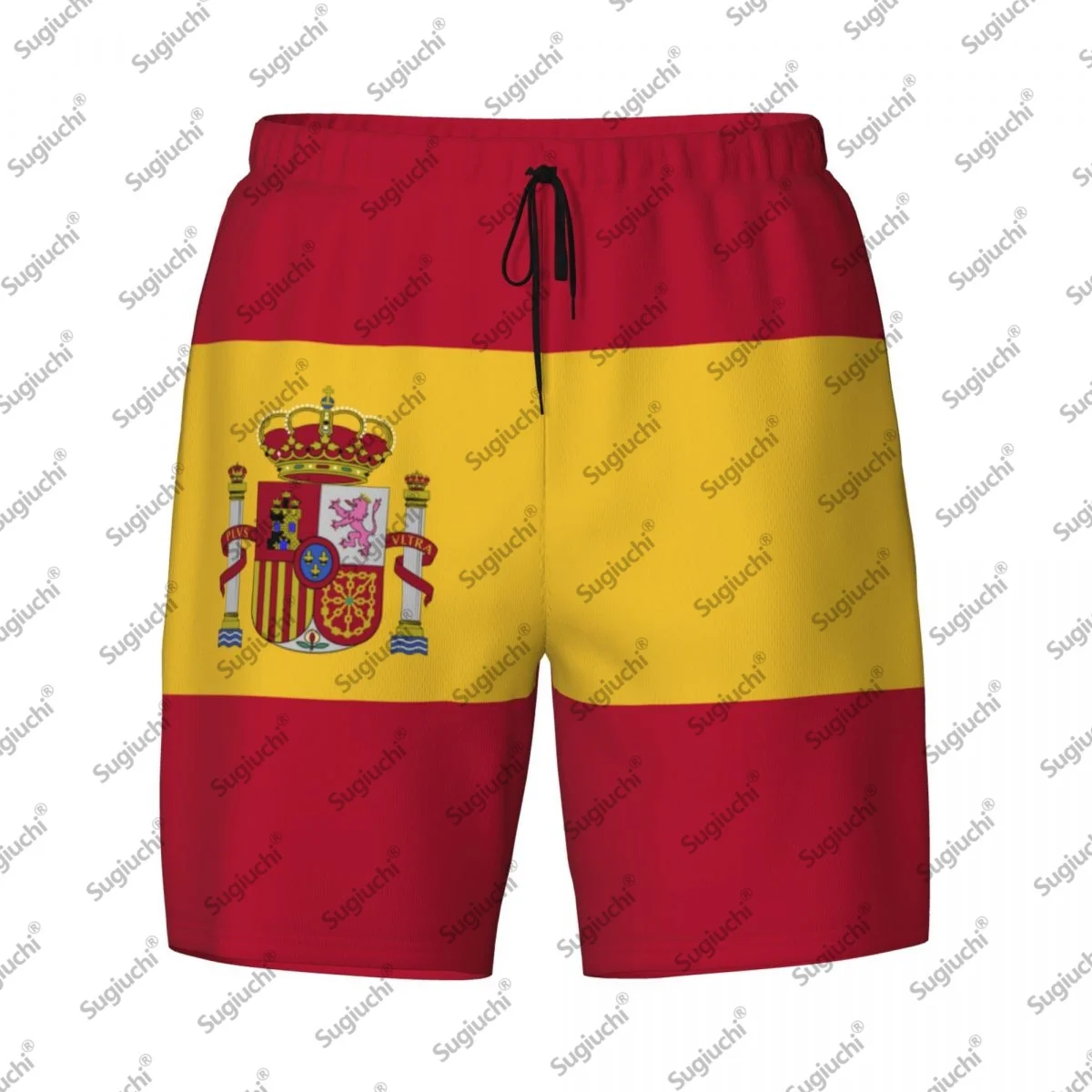 

2025 Мужские плавки с 3D принтом флага Испании, гавайские купальные пляжные шорты 2 в 1, быстросохнущие летние шорты для плавания с карманами