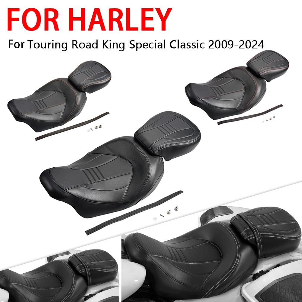 

Fit For Harley Davidson Touring Road King Street Glide 2009 - 2024 Two-Up Rider Passenger Seat Cushion Motorcycle Accessories
