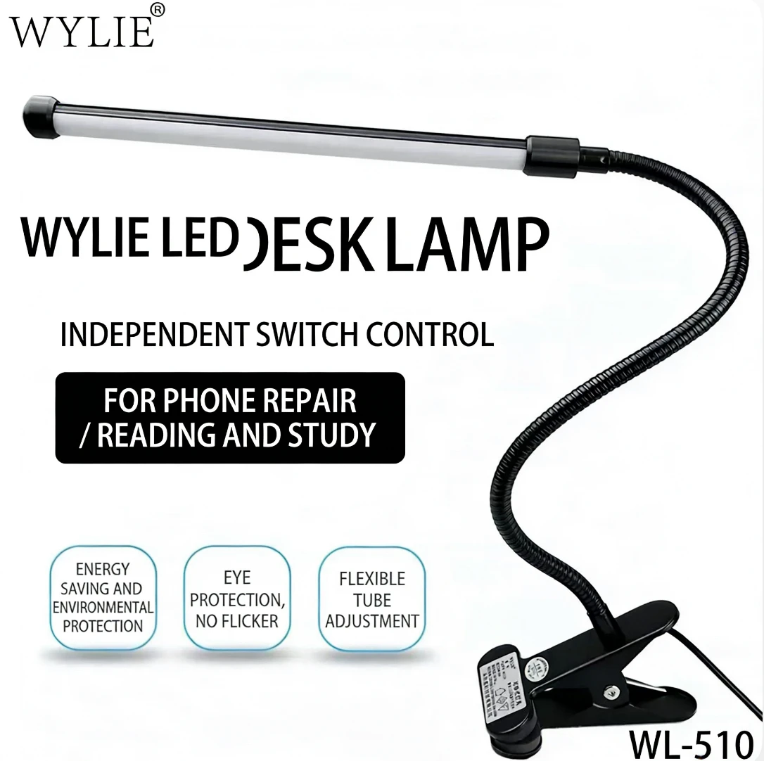 WYLIE WL-510LED Desk Lamp High-Intensity Light for Mobile Phone Repair PCB Soldering Work Illumination
