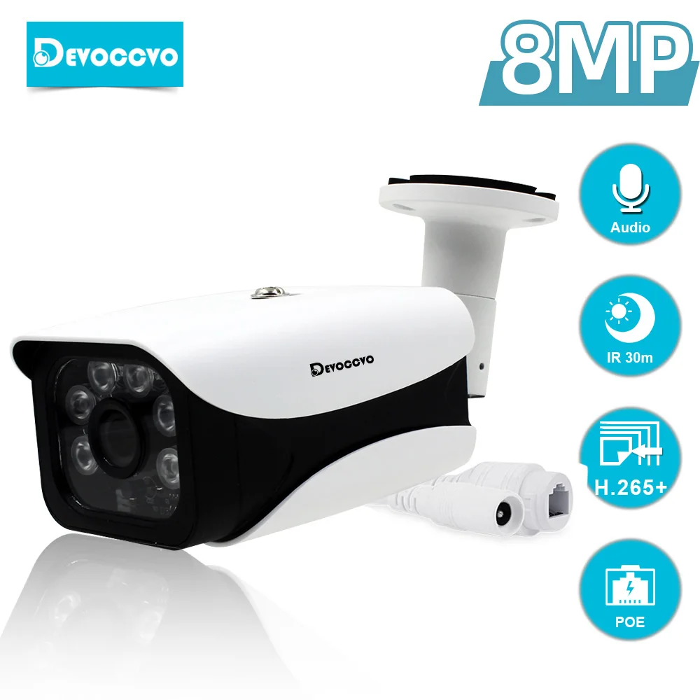 

8MP Ultra HD 4K 5MP 4MP Outdoor POE IP Camera Waterproof H.265 Security Surveillance Metal Bullet CCTV Camera Motion Detection