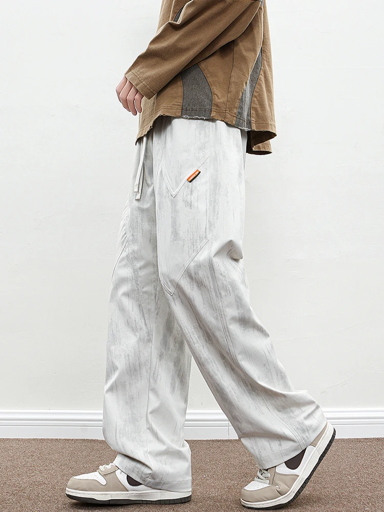 

8XL Plus Size 2025 Spring Summer Men's Sweatpants Korean Fashion Wide Leg Baggy Pants 7XL 6XL Loose Straight Trousers Male