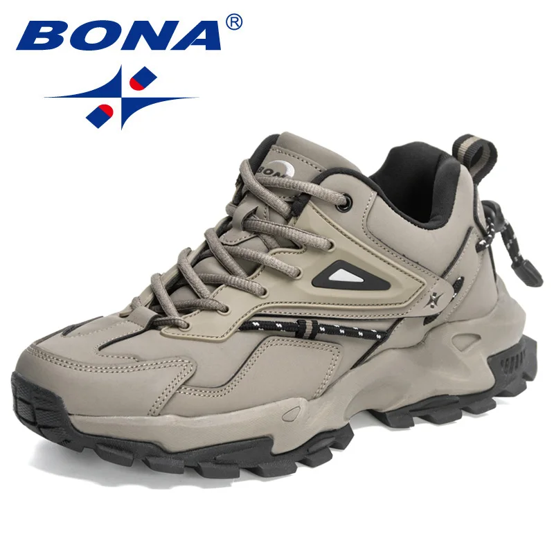 BONA 2022 New Designers Action Leather Casual Shoes Men Light Sneaker Man Fashion Breathable Comfortable Walking Shoe Mansculino