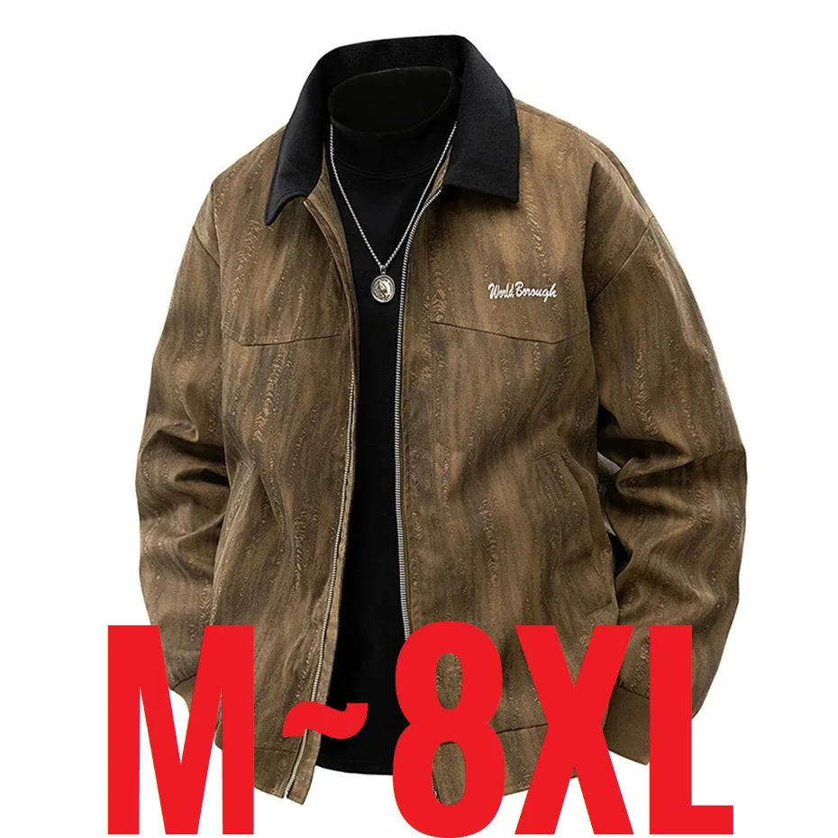 8XL Plus Size Spring Jacket Men Oversized Demi-season Windbreaker Coat Male Casual Fashion Tie Dye Big Large Motorcycle Vintage