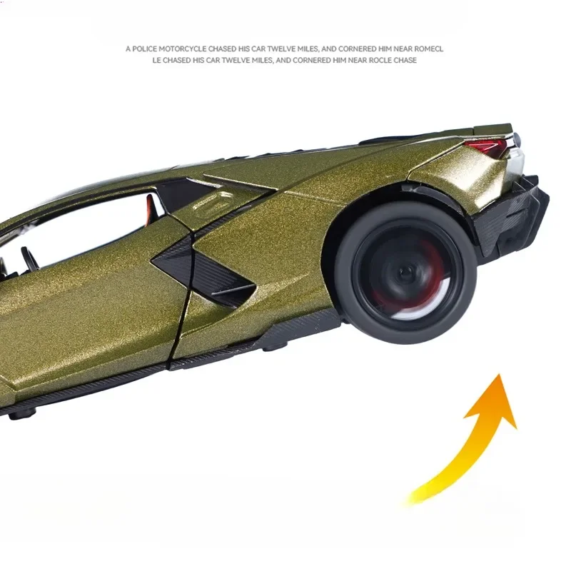 Diecast 1:32 Lamborghini Aventador SVJ Alloy Car Model Sound Light Collective Miniature Voiture Metal Toy Vehicles Boy Gift Toy