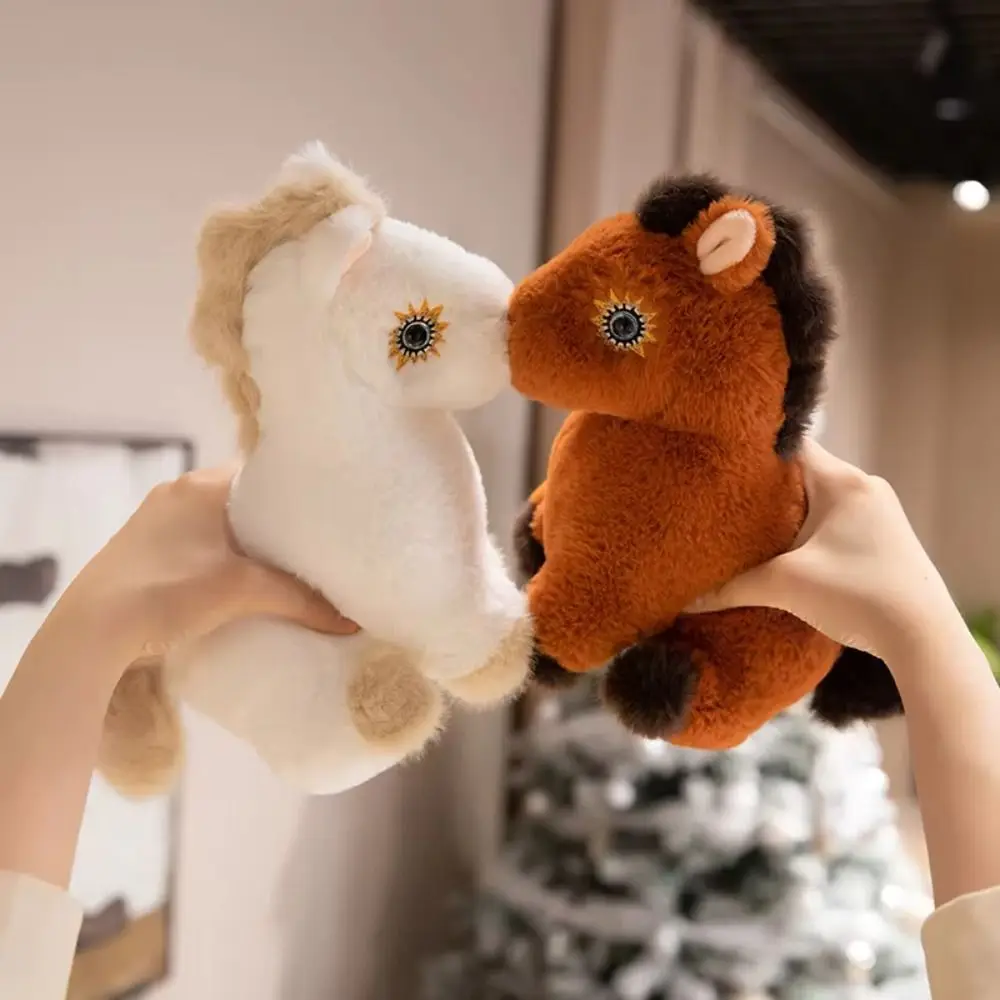 

Имитация сидящей волны, плюшевая кукла, большая грива, мягкая лошадь, плюшевые игрушки, ПП, хлопок, пушистый хвост, мультяшная лошадь, мягкая игрушка