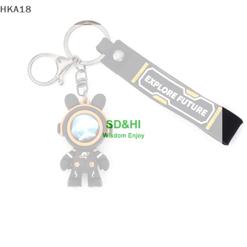 Cartoon Astronauts Bear Keyring Delicate Simple Couple Dolls Pendant Creative Backpack Decoration Accessories Gifts Cute