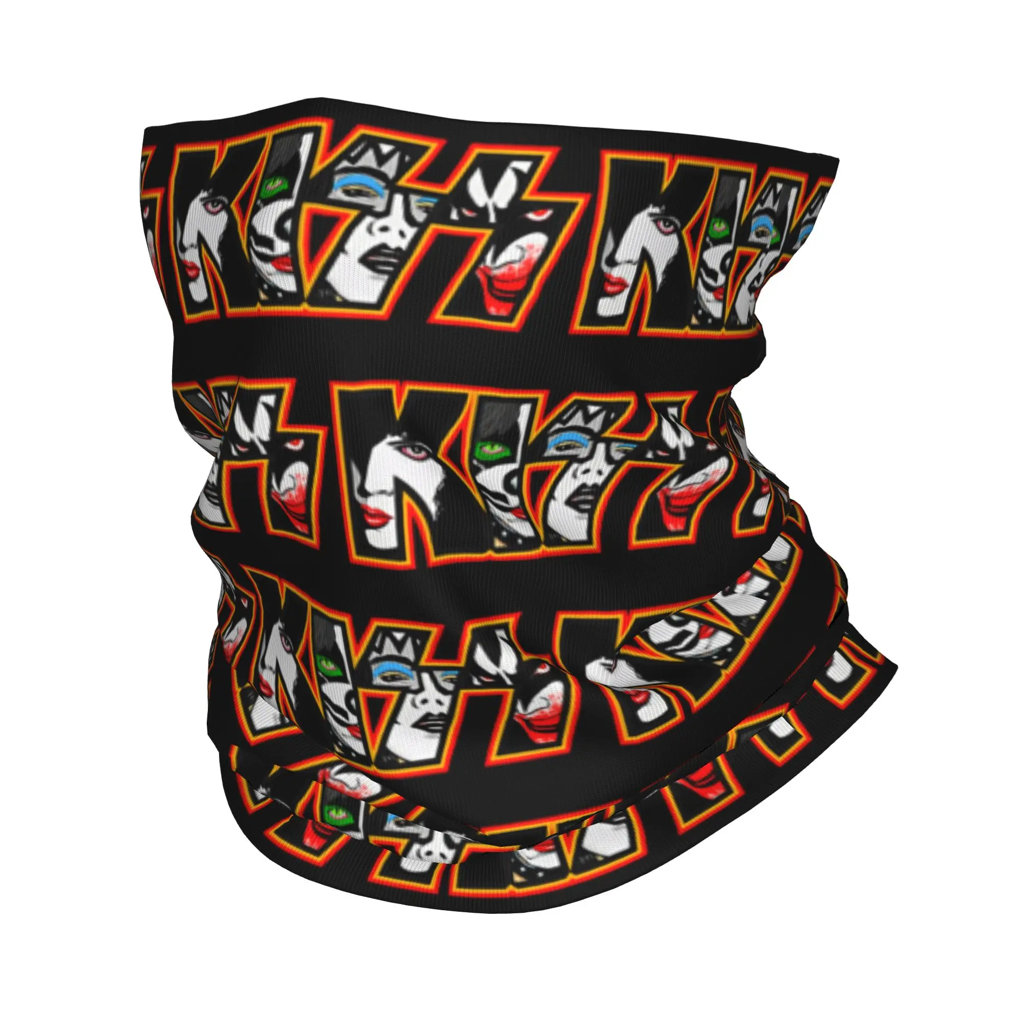 Custom Heavy Metal Rock K-Kisses  Band Bandana Neck Gaiter UV Face Scarf Cover Men Women Kiss Music Headband Tube Balaclava