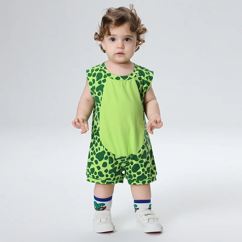 Dinosaur Kawaii Summer Baby Boy Girls Clothes Rompers Bodysuit Cotton Sleeveless Animal Cartoon Child Overall Jumpsuits 0-3 Year