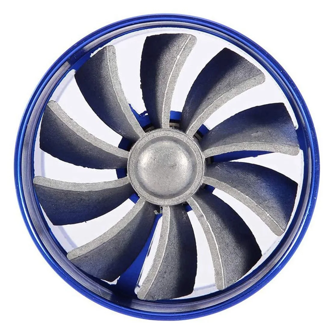 Air Intake Turbo, Car Air Intake Turbonator Single Fan Turbine Supercharger Gas Fuel Saver Turbo (Blue)