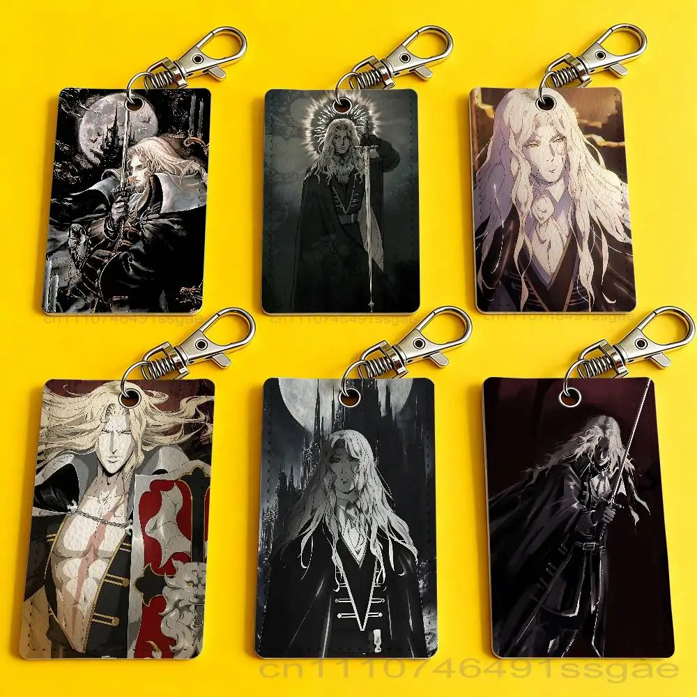 Game C-Castlevania Alucard Badge Holder Keychain For Bank Business Work Card Holder Student Card Protective Case Bus Card