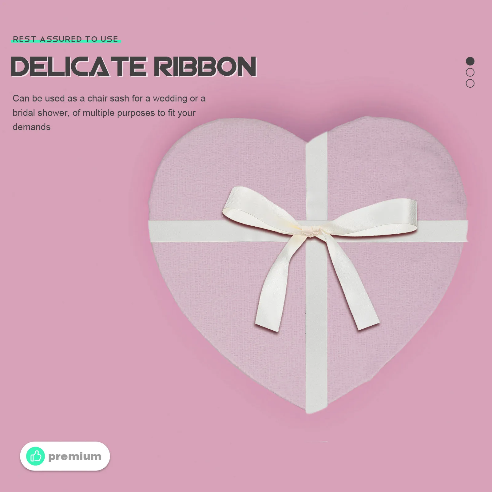 

5 Rolls Elegant Polyester Craft Wrapping Ribbons for Flower Bouquet Wedding Chair Sash Gift Packaging Cake Box DIY Backdrop