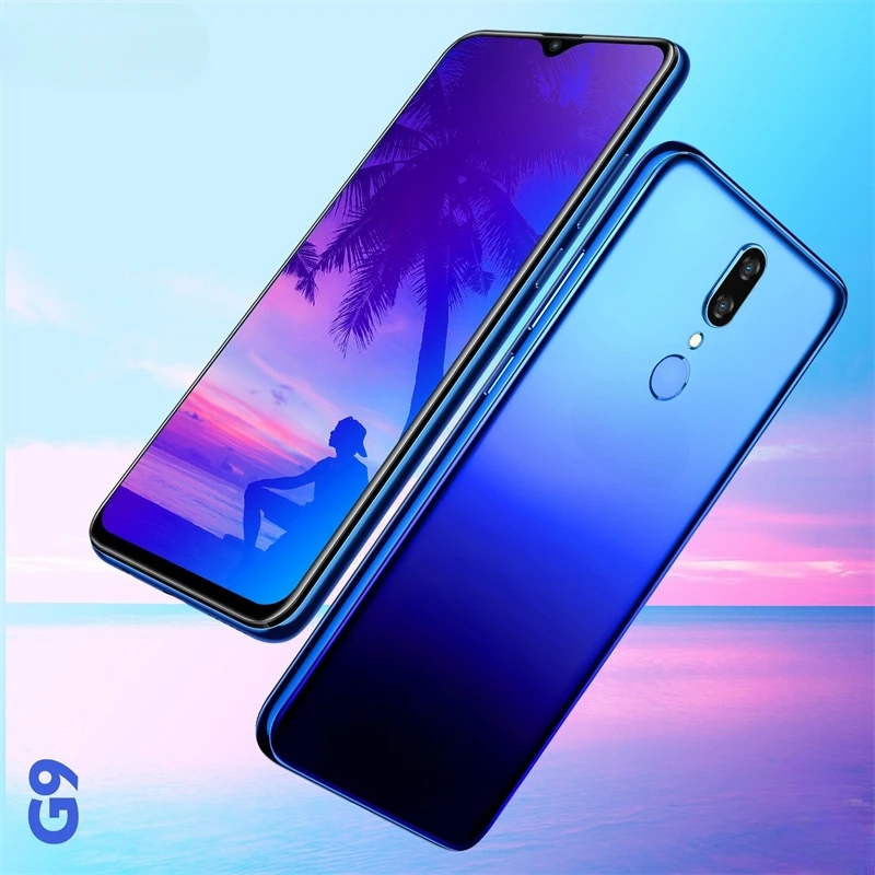 Android 9.0 telefone com câmera traseira, 3GB de RAM, 64GB ROM, MT6765 Octa-Core CPU, G9 2 slot para cartão SIM, 1520*720 Pixels, 13.0MP, vendas quentes