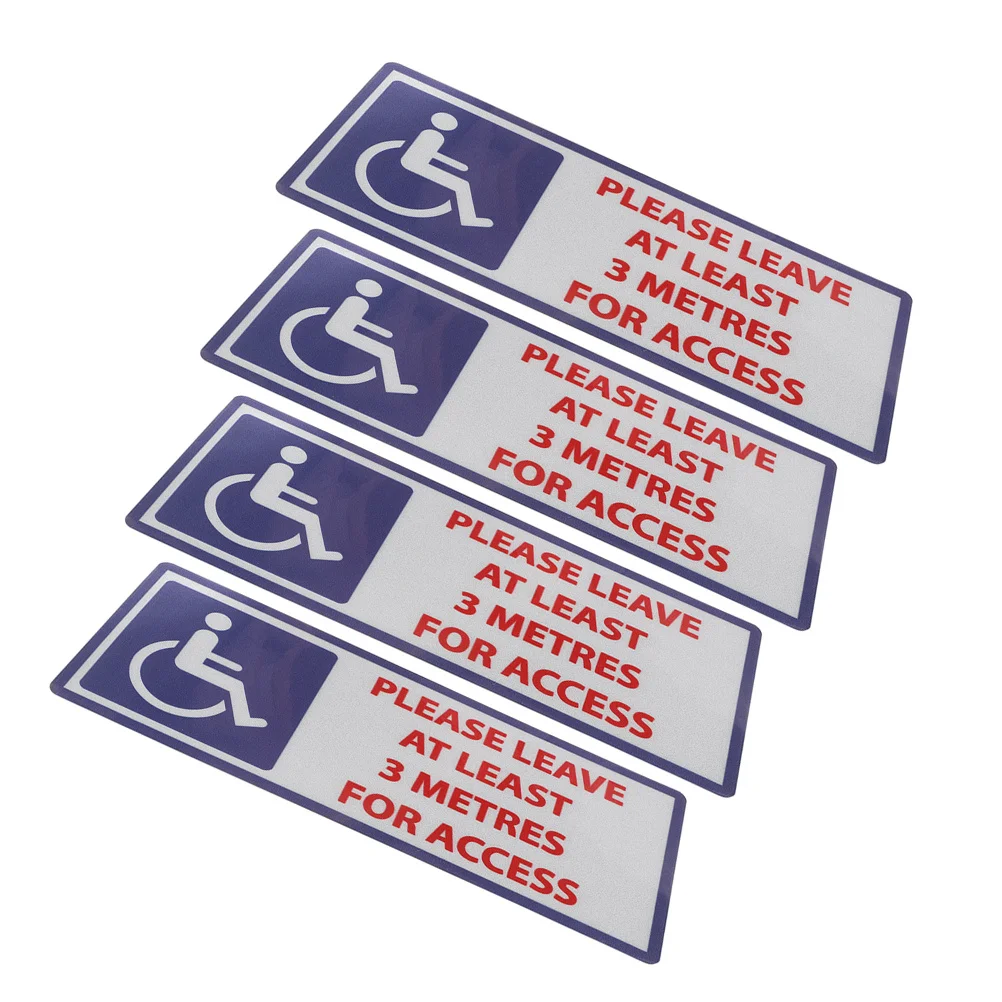 

4Pcs Warning Sticker Decals Reflective Safety Signs for Disabled People Handicap Keep Away Sign Adhesive Decals