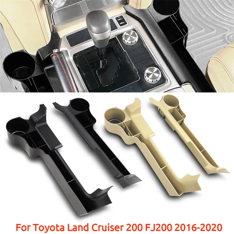 Car Interior Cup Holder With Mat Centre Console Seat Crevice Storage Box For Toyota Land Cruiser 200 LC200 FJ200 2016-2020 ABS