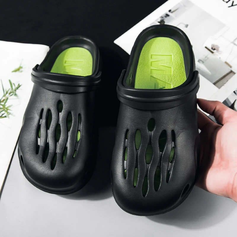 

Новые летние сандалии Baotou 2026, перфорированные, легкие, нескользящие, дышащие, повседневная обувь для пар, уличные шлепанцы из ЭВА