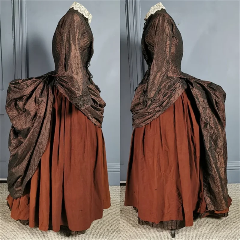 فستان دوقة يومي بتصميم فيكتوري تاريخي من السبعينيات في السبعينيات، فستان حفلة تنكرية كلاسيكي للمسرح