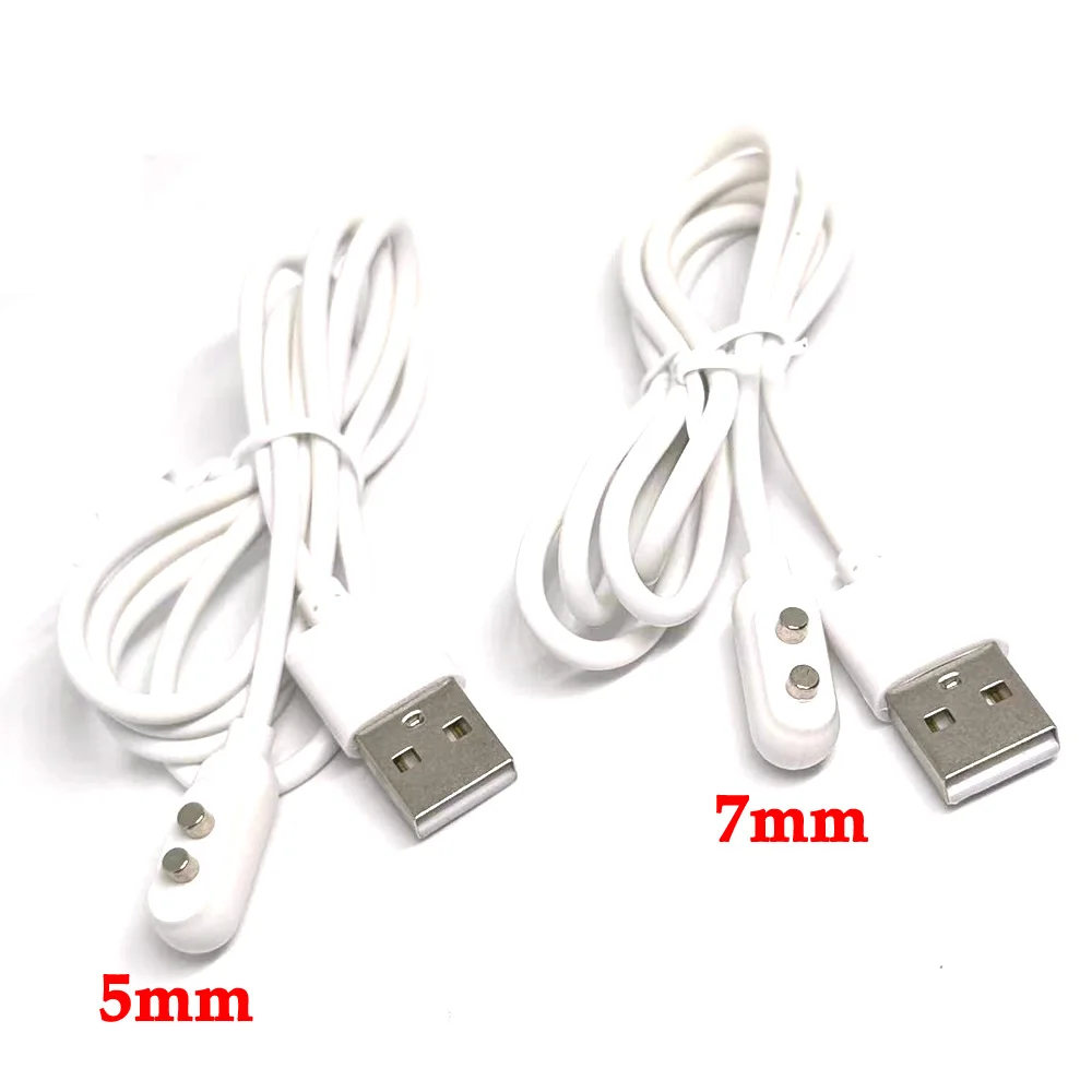 

1/2Pc circular 2 Pin Magnetic Charging Cable Center Space 5MM 7MM Magnet Suction USB Power Charger Beauty Instrument Toothbrush